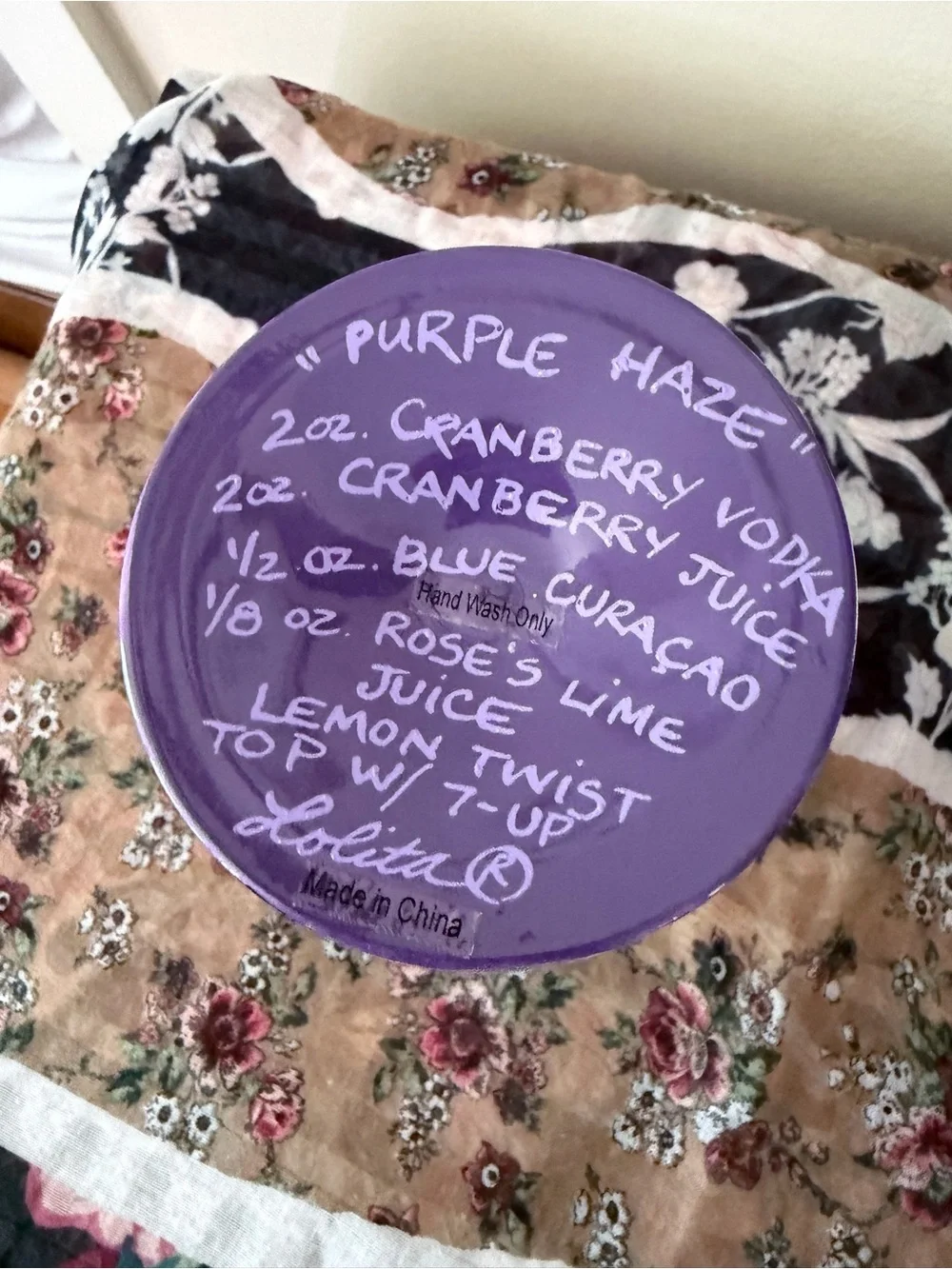 Lolita Purple Haze Hand Painted Martini Glass Gift Box